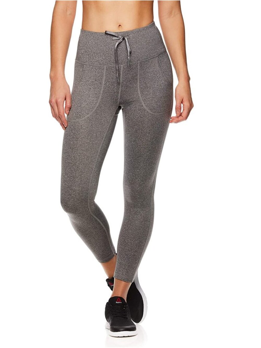Reebok Women's Momentum Capri Compression Athletic Pants flint grey heather XL